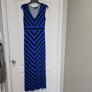 Apt. 9 Blue and Black Striped Maxi Dress